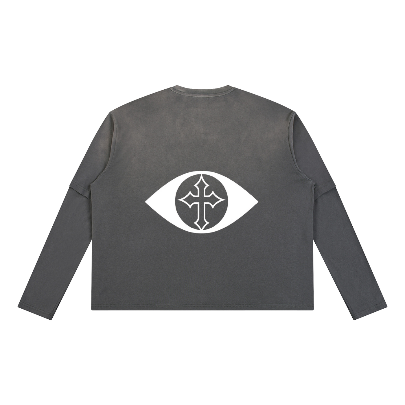 2TIRED Unisex Vintage Wash Layered long sleeve T-Shirt