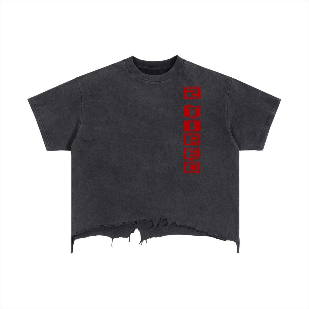 2TIRED Distressed-Hem t-shirt