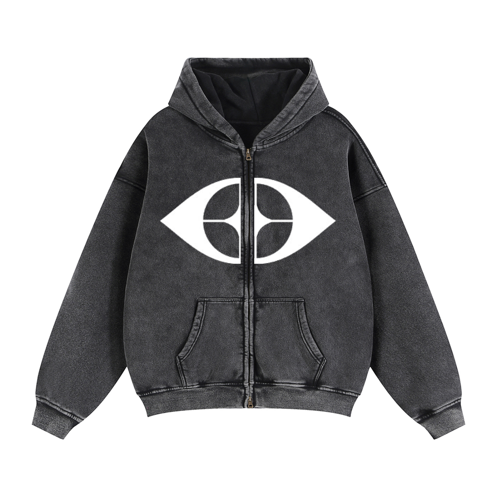 2TIRED Bold-Print Zip-Up