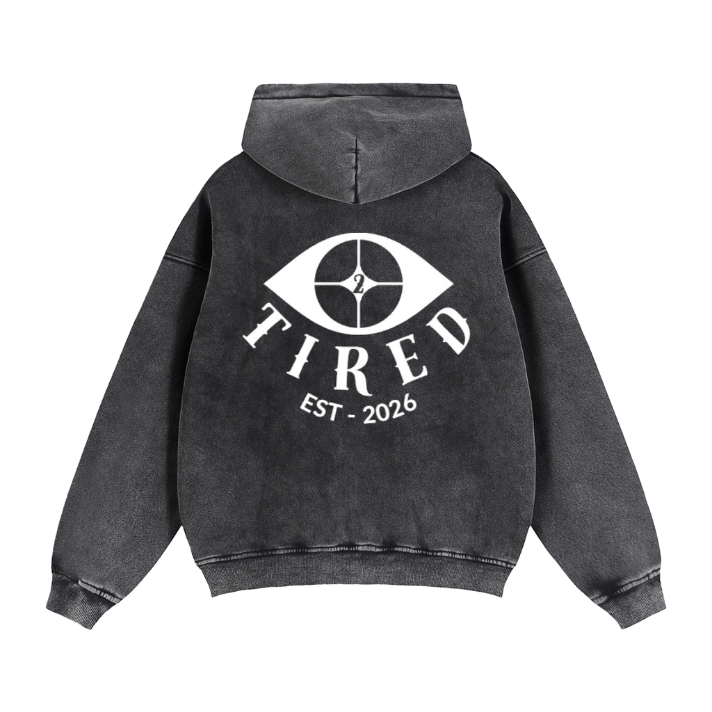 2TIRED Bold-Print Zip-Up