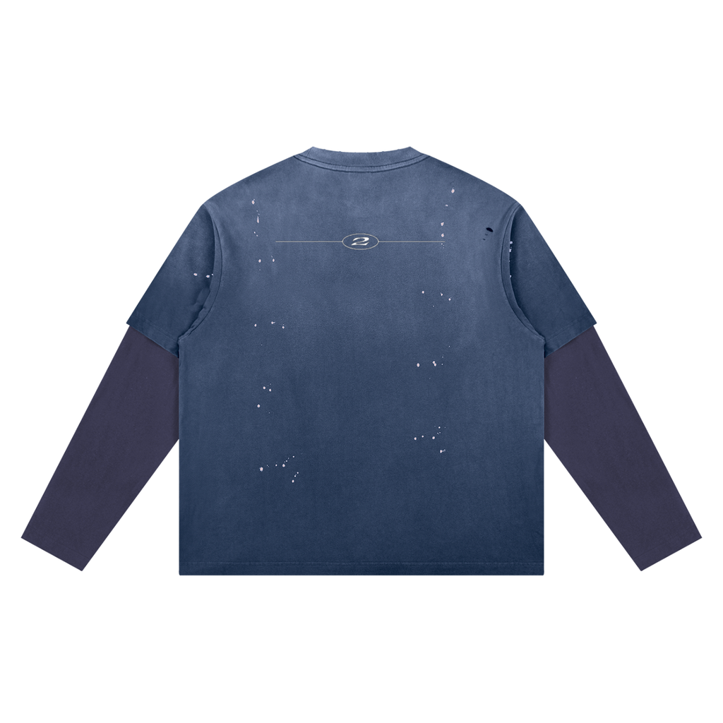 2TIRED Unisex Vintage Wash Distressed Layer T-Shirt