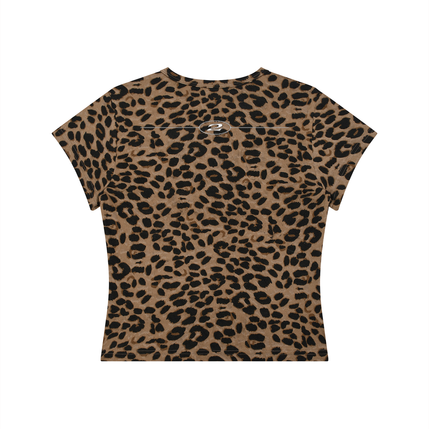 2TIRED Women’s Leopard Print Crop T-Shirt