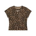 2TIRED Women’s Leopard Print Crop T-Shirt