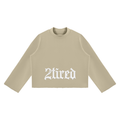 2TIRED Unisex Mock Neck Raw Edge Boxy Sweatshirt