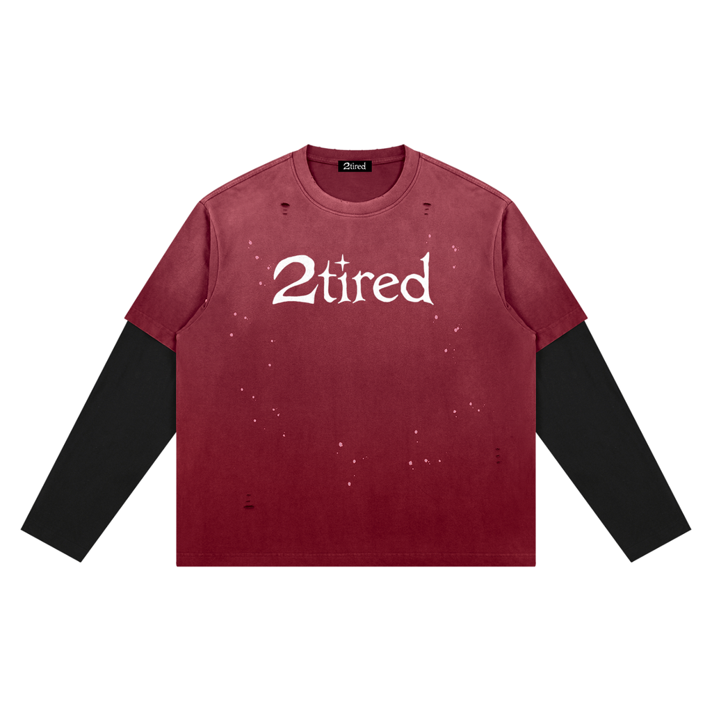 2TIRED Unisex Vintage Wash Distressed Layer T-Shirt
