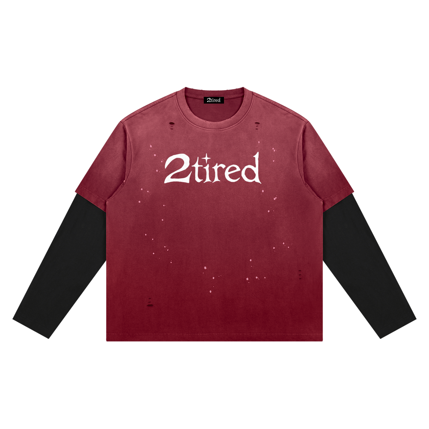 2TIRED Unisex Vintage Wash Distressed Layer T-Shirt