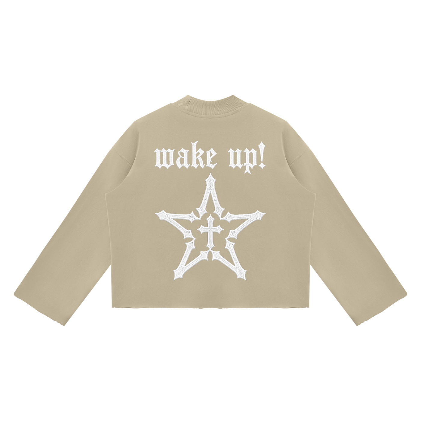2TIRED Unisex Mock Neck Raw Edge Boxy Sweatshirt