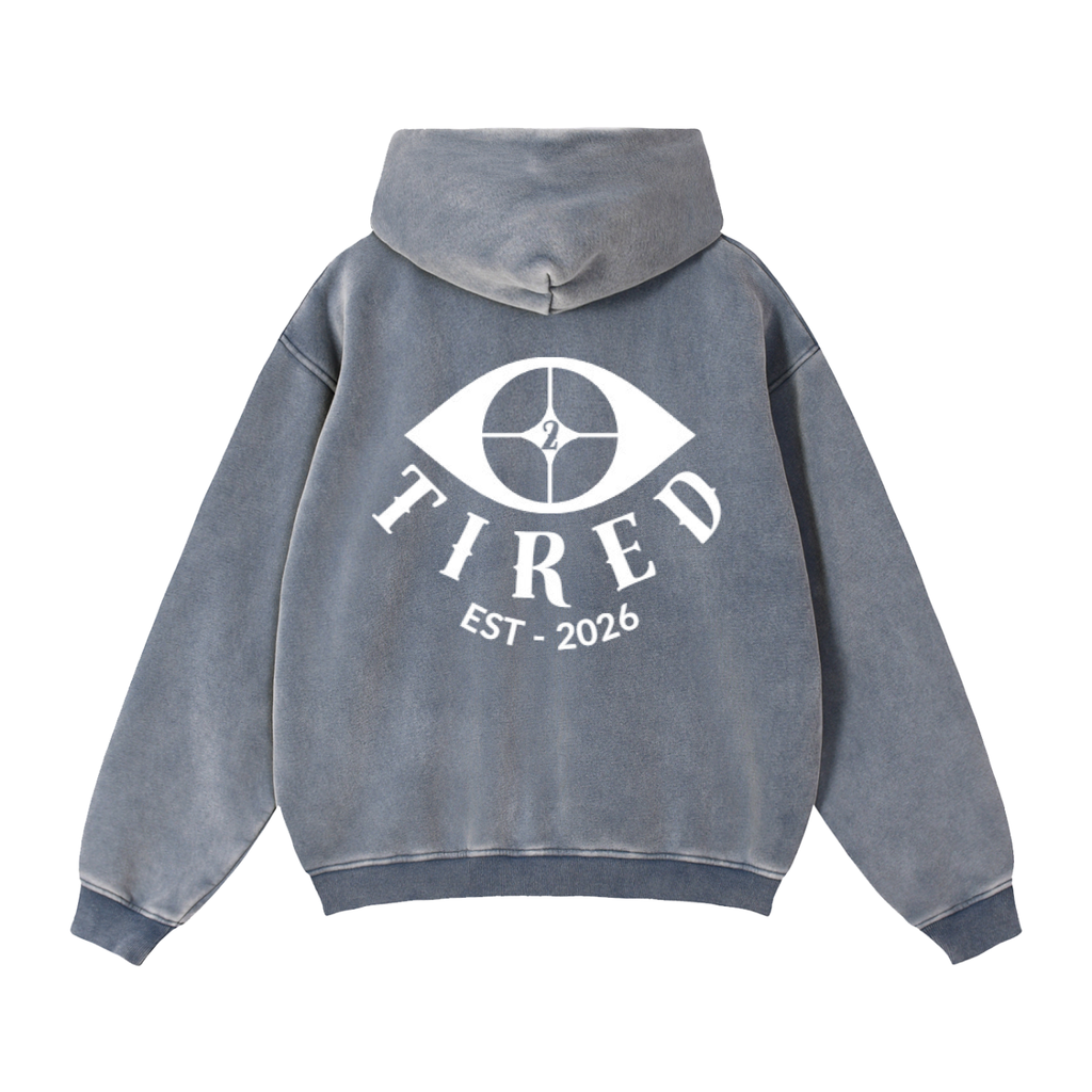 2TIRED Bold-Print Zip-Up