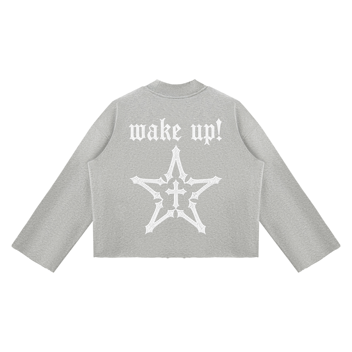 2TIRED Unisex Mock Neck Raw Edge Boxy Sweatshirt