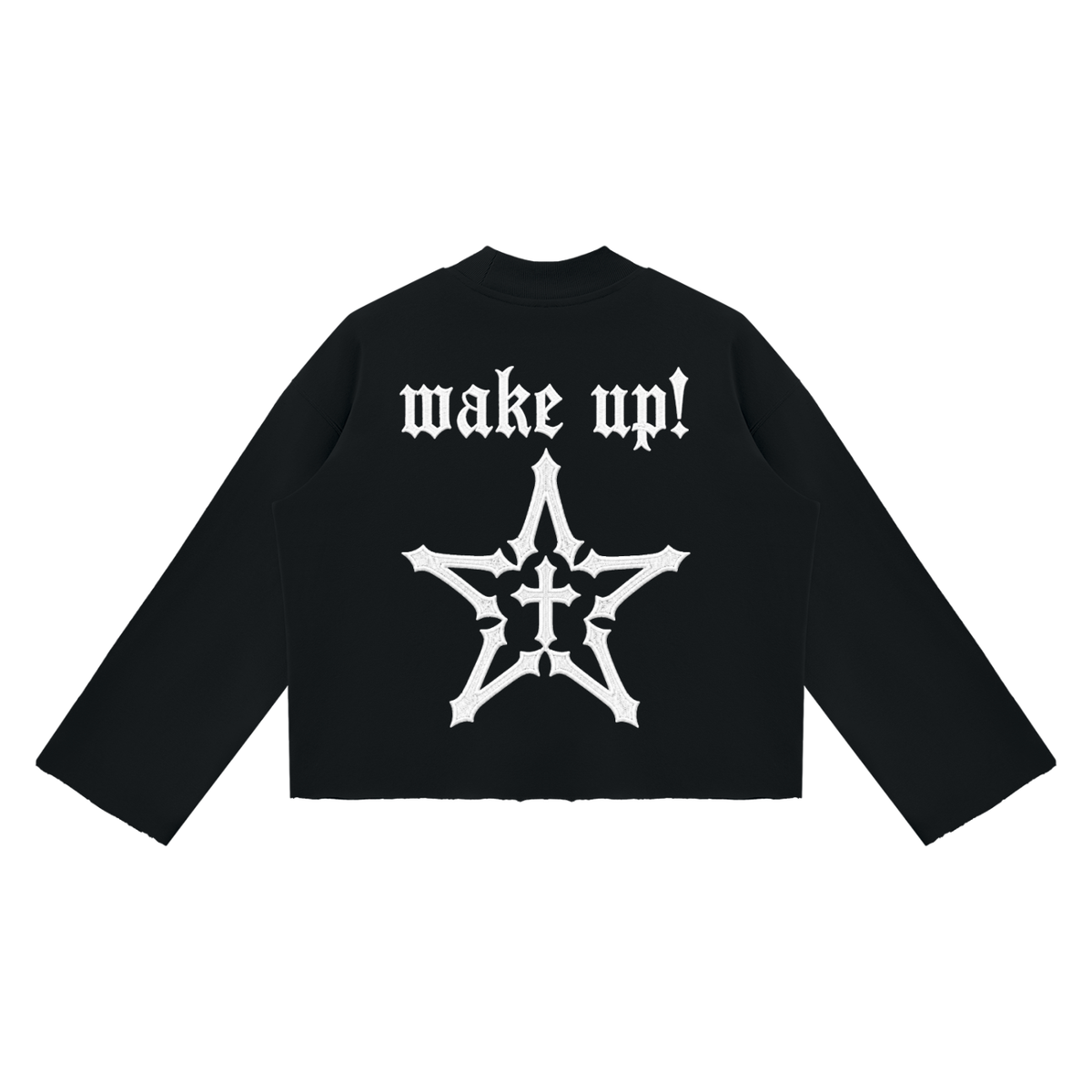 2TIRED Unisex Mock Neck Raw Edge Boxy Sweatshirt