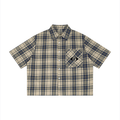 2TIRED Plaid Boxy Short Sleeve Shirt