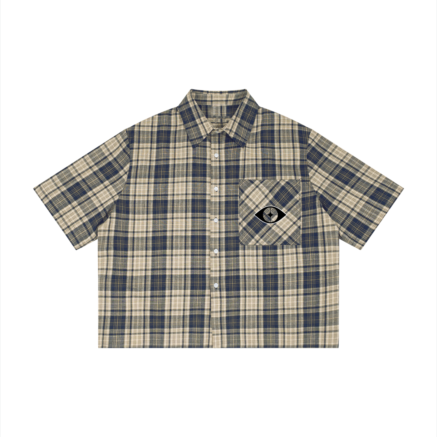 2TIRED Plaid Boxy Short Sleeve Shirt