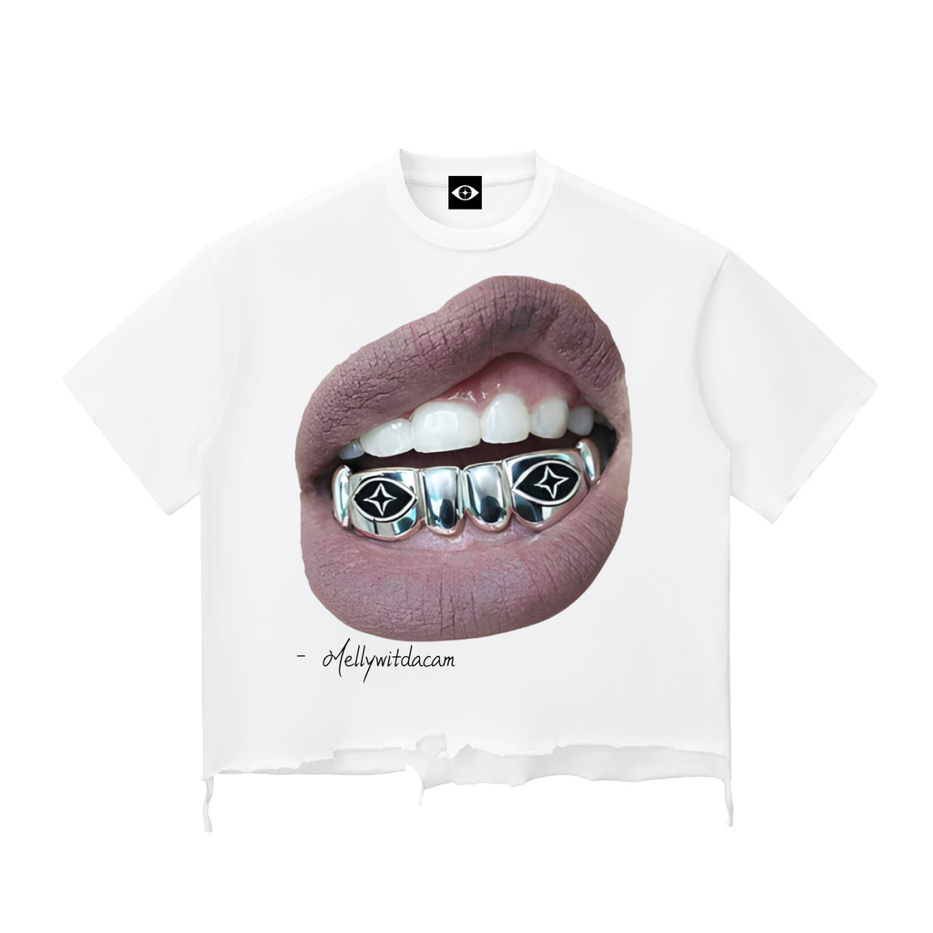 2TIRED X Mellywitdacam Frayed-Hem t-shirt