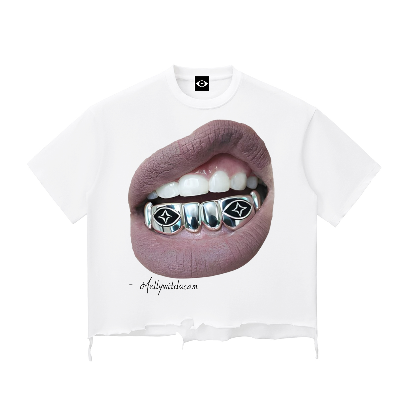 2TIRED X Mellywitdacam Frayed-Hem t-shirt