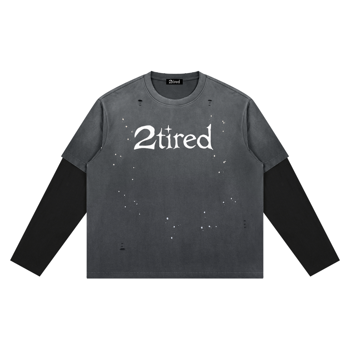 2TIRED Unisex Vintage Wash Distressed Layer T-Shirt