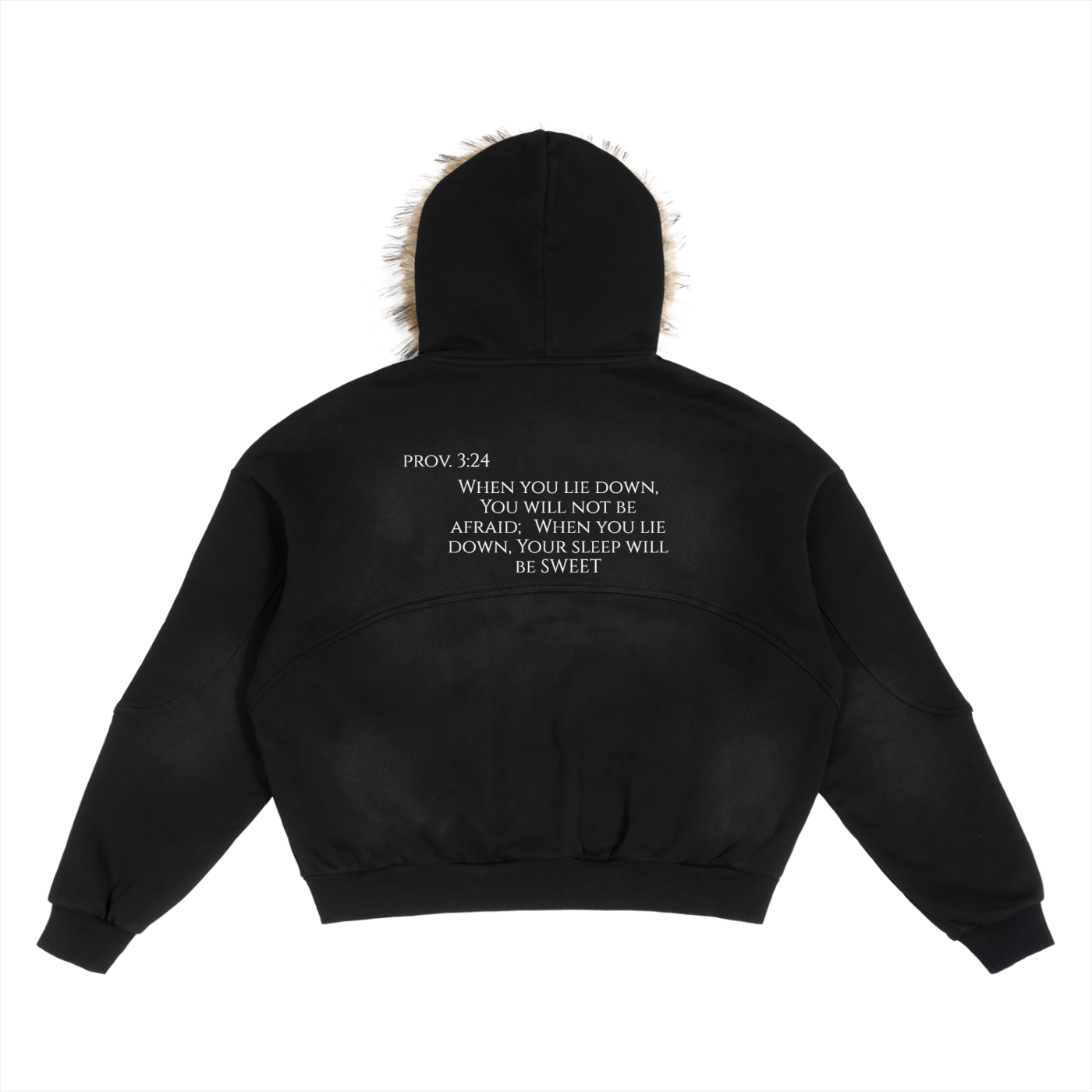2TIRED faithfull detachable fur hoodie