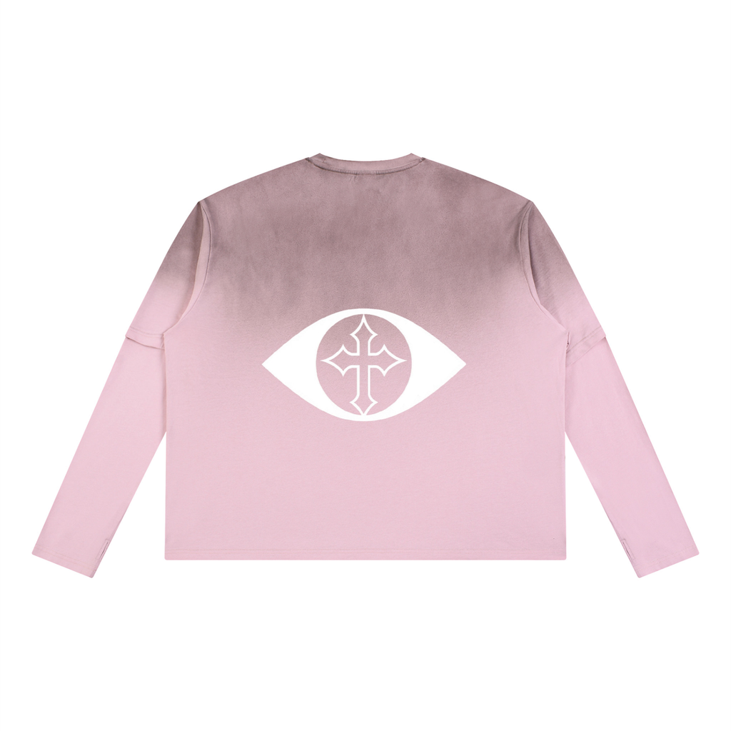 2TIRED Unisex Vintage Wash Layered long sleeve T-Shirt