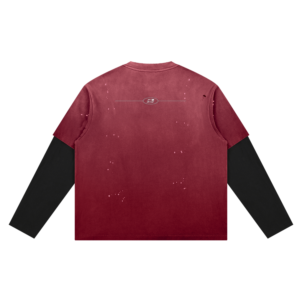 2TIRED Unisex Vintage Wash Distressed Layer T-Shirt