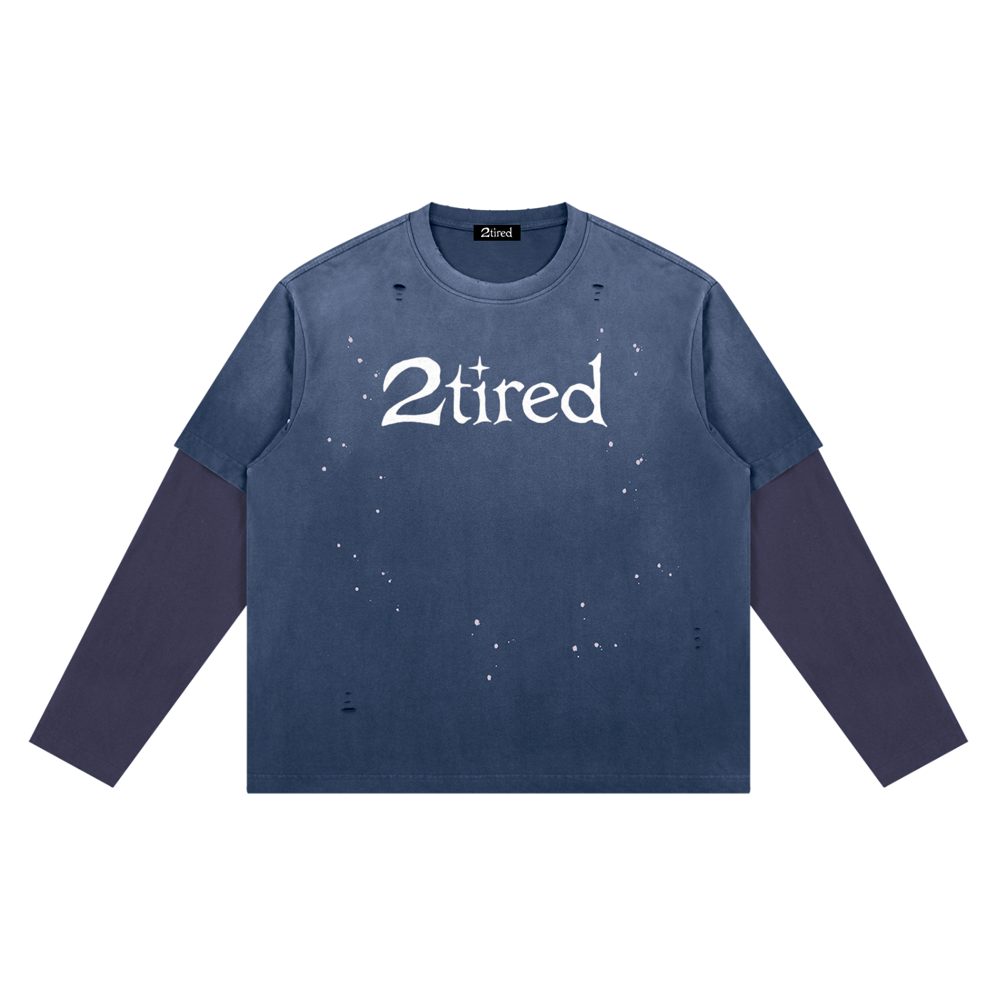 2TIRED Unisex Vintage Wash Distressed Layer T-Shirt