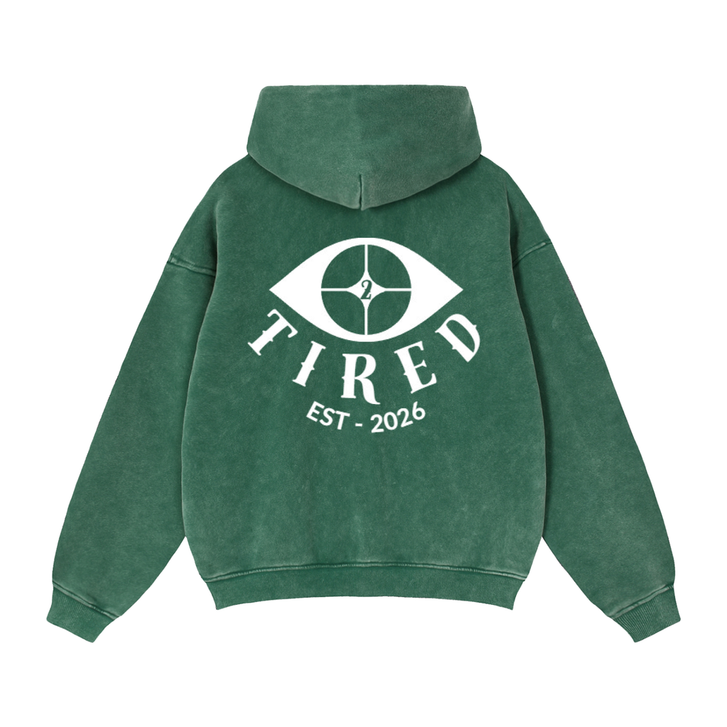 2TIRED Bold-Print Zip-Up