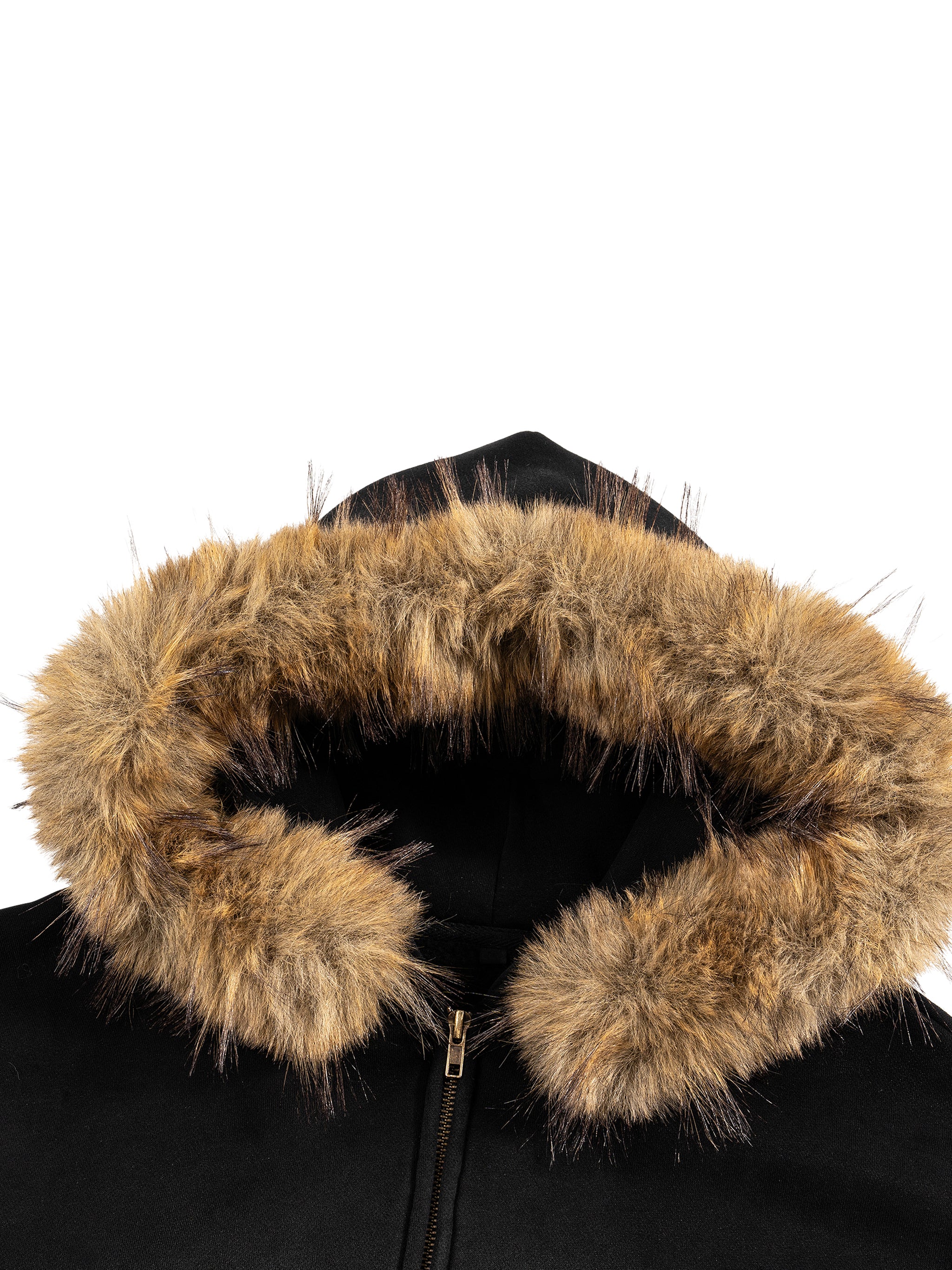 2TIRED faithfull detachable fur hoodie